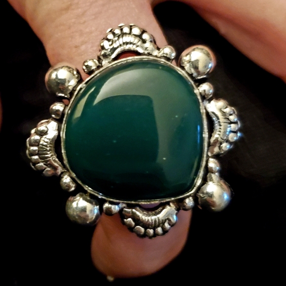 New Chrysoprase 925 Silver Ring. - Picture 1 of 10